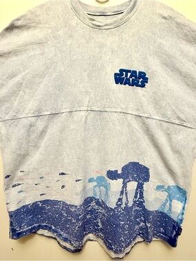 Disney Parks Star Wars “HOTH” AT AT Walkers Spirit Jersey Blue XL